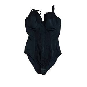 Dr. Rey Shapewear Womens Lace Bodysuit 38DD Black